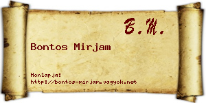 Bontos Mirjam névjegykártya